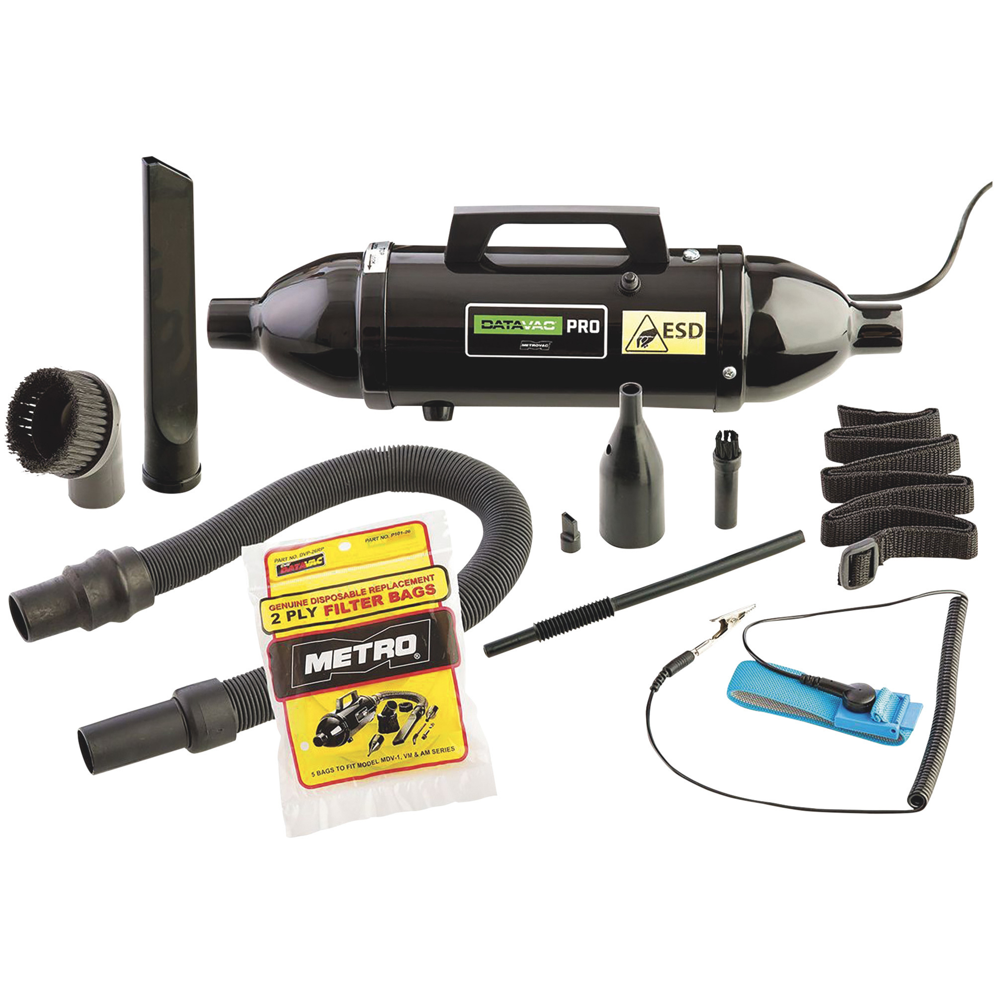 METROVAC DataVac ESD Safe Anti-Static Pro Series Vacuum / Blower, 120 Volts, 4.5 Amps, 70 CFM, Model# 117-117513 MDV-1ESD